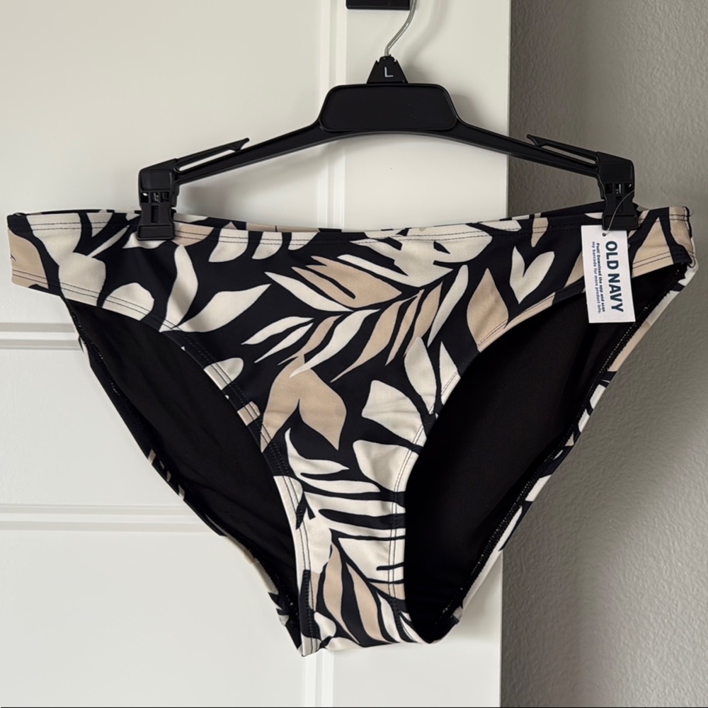 Old Navy NWT Tropical Print Bikini Bottom Neutral Colors Size L